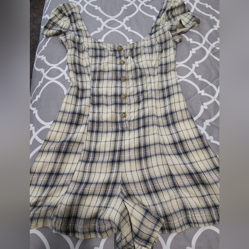 Urban Outfitters plaid romper